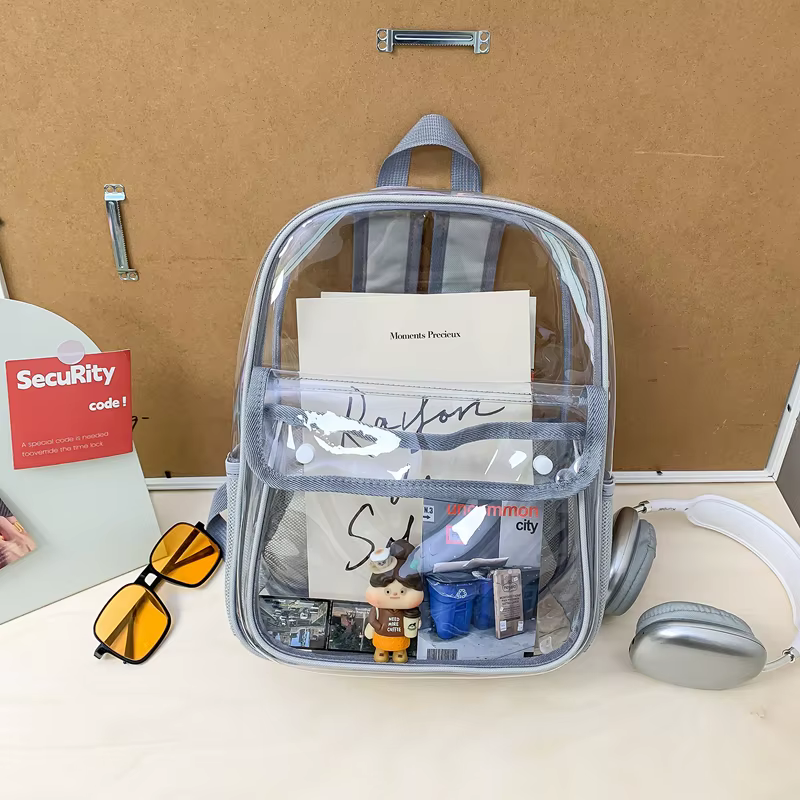 Nouveaux Sacs à Dos Transparents Exquis et Tendance 2026 en PU Imperméable et Durable pour les Traje
