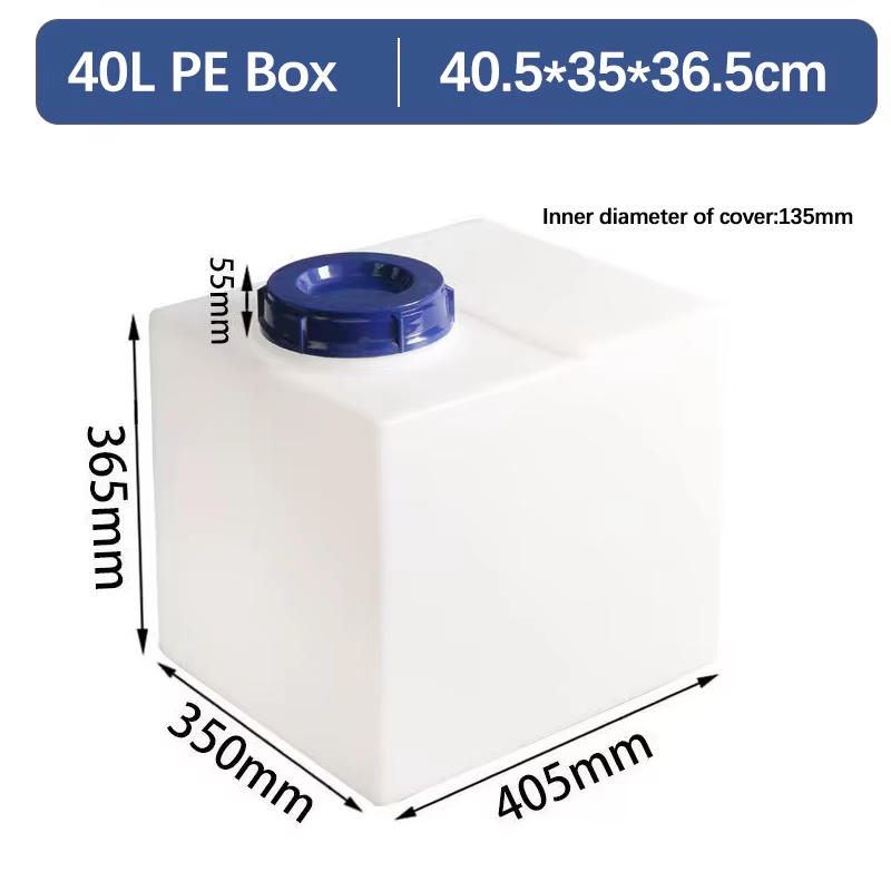 Réservoir d'eau potable carré en plastique de 80 L, style vertical, professionnel, pour caravanes, c