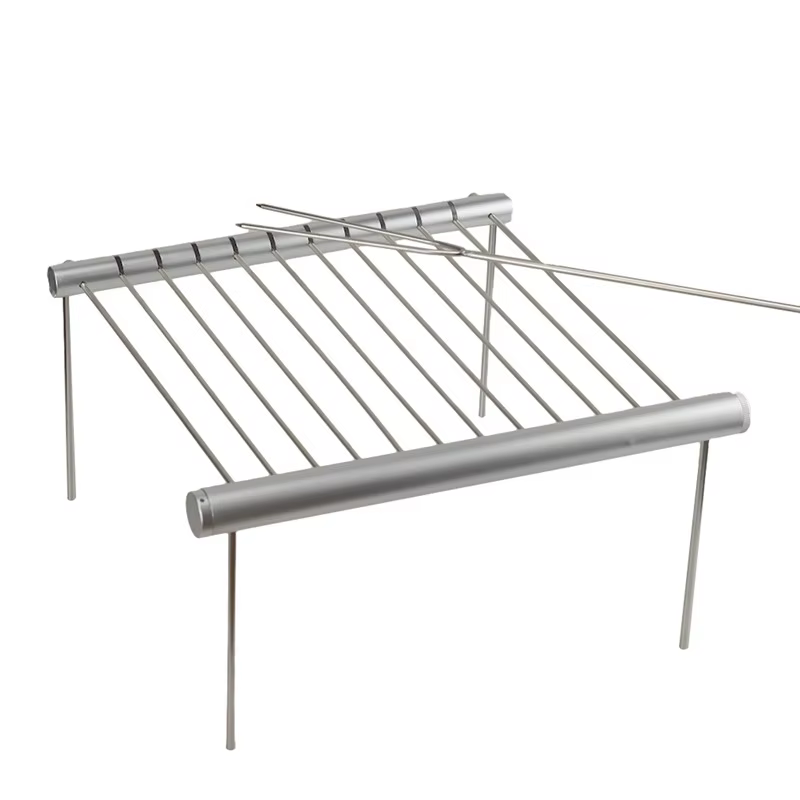 Mini barbecue de poche portable en acier inoxydable, barbecue pliable, accessoires de barbecue pour 