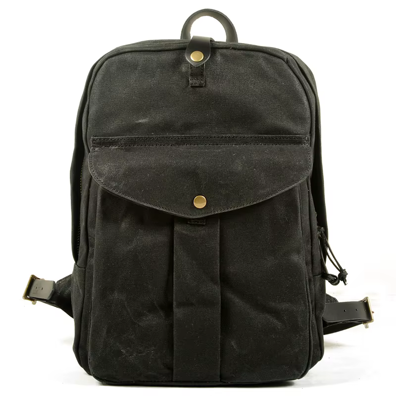 Sac à dos de voyage en toile vintage pour hommes et femmes, sac d'école en cuir, mode décontractée, 