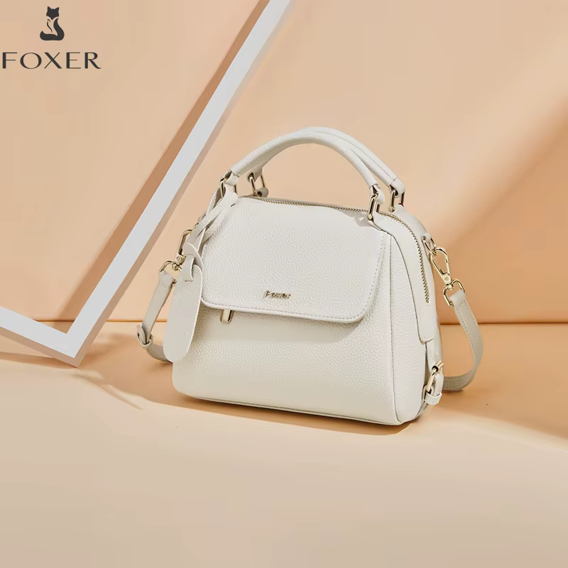 Sac à main femme FOXER 2026 en cuir de vachette, sac à bandoulière de luxe léger pour le quotidien e