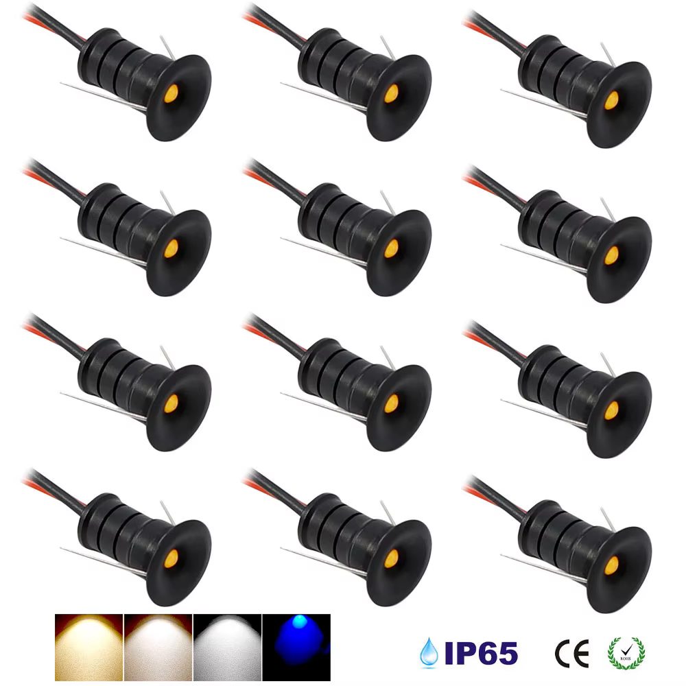Mini Spot lumineux LED encastrable, 0.5W, 12V, variable, 15mm, projecteur encastré, IP65, plafonnier