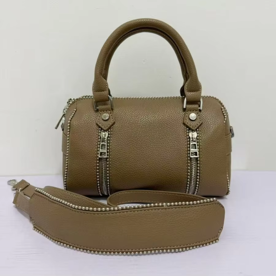 Sac à main noir tendance pour femme, grande capacité, en cuir PU, sac à bandoulière au design luxueu