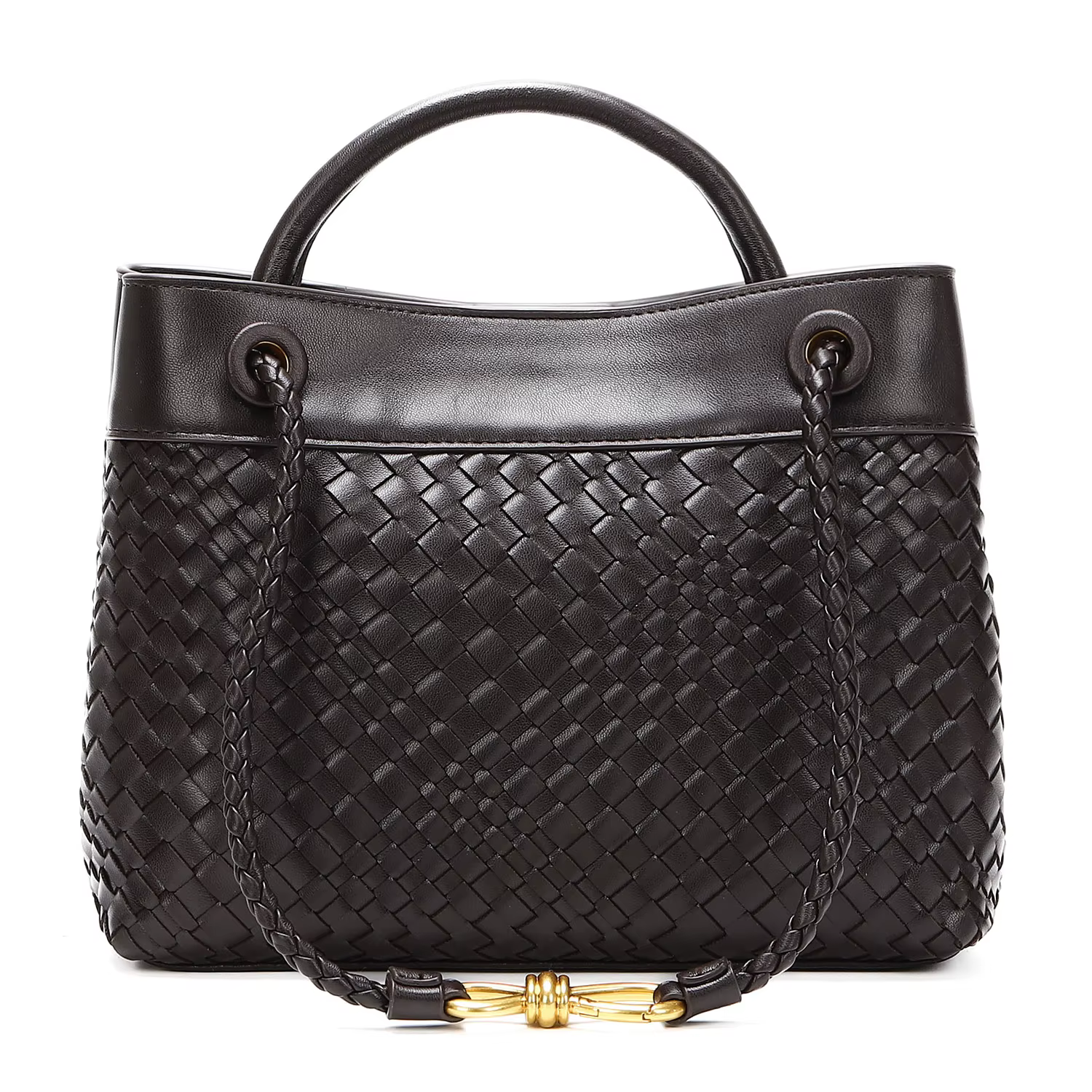 Sac fourre-tout tissé pour femmes, sac à main à bandoulière en cuir végétalien, sacs à main à poigné
