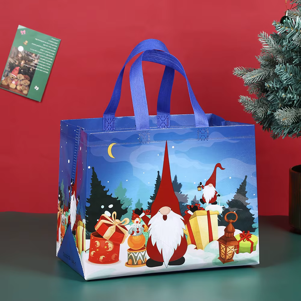 Grand Sac Cadeau de Noël avec Poignée, Non Tissé, Réutilisable, pour ix, Nouvel An