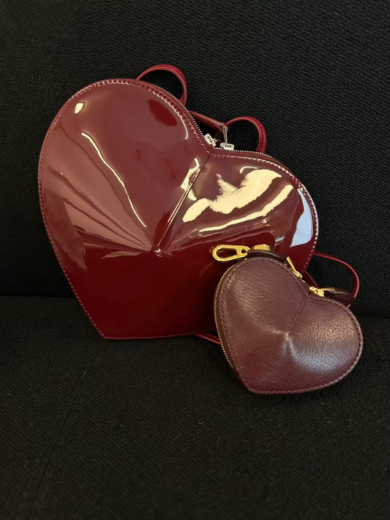 Sac à bandoulière Alai Love Heart Bag 2025 – Sac mini en forme de cœur pêche, design tendance, textu