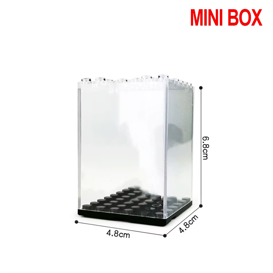 Boîte de rangement transparente pour poupées, mini blocs de construction, boîte de présentation empi