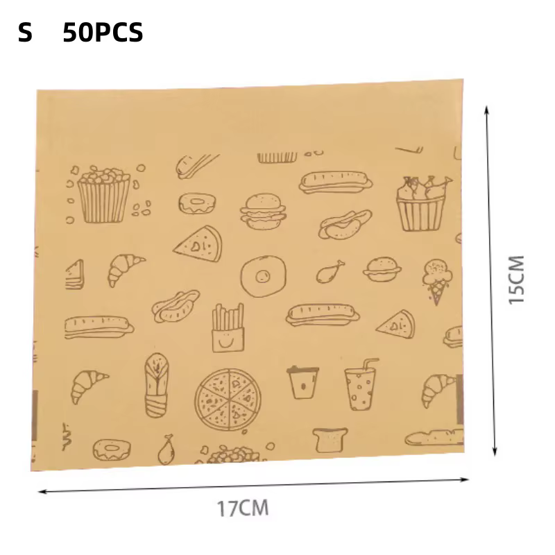 Sac en papier anti-graisse jetable, épaissi, pour emballage alimentaire, idéal pour les burgers, san