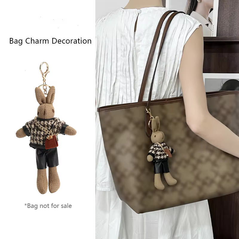 Breloque de sac pour sac fourre-tout, pendentif de sac à la mode, poupée lapin, porte-clés de haute 