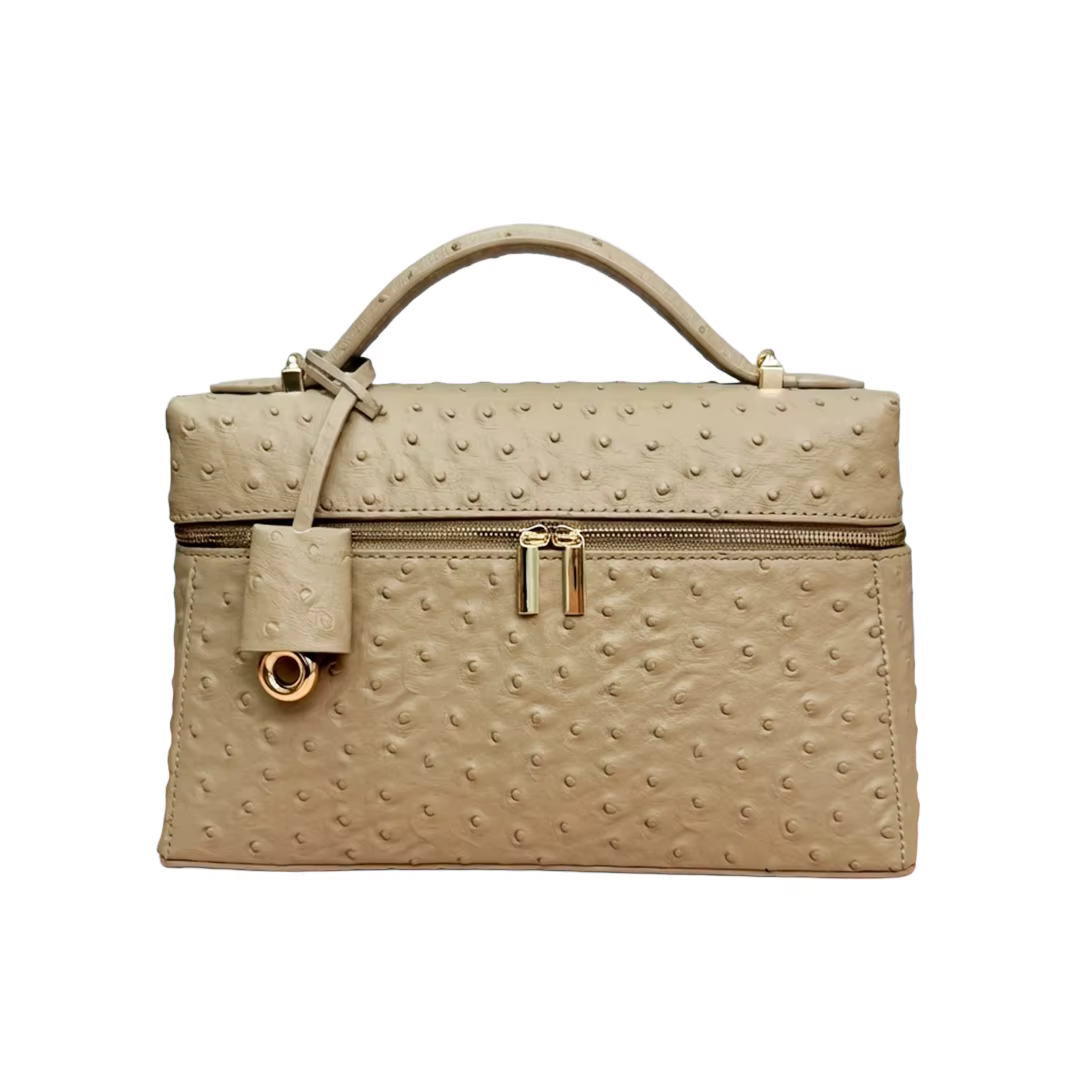 Rowone – petit sac à bandoulière en cuir véritable pour femmes, motif autruche, 23/27, sac à main de