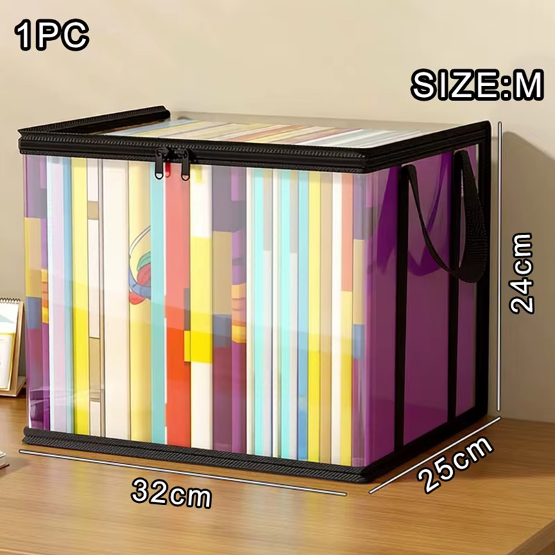 Grand sac de rangement transparent en plastique épais et résistant pour le stockage des vêtements, d