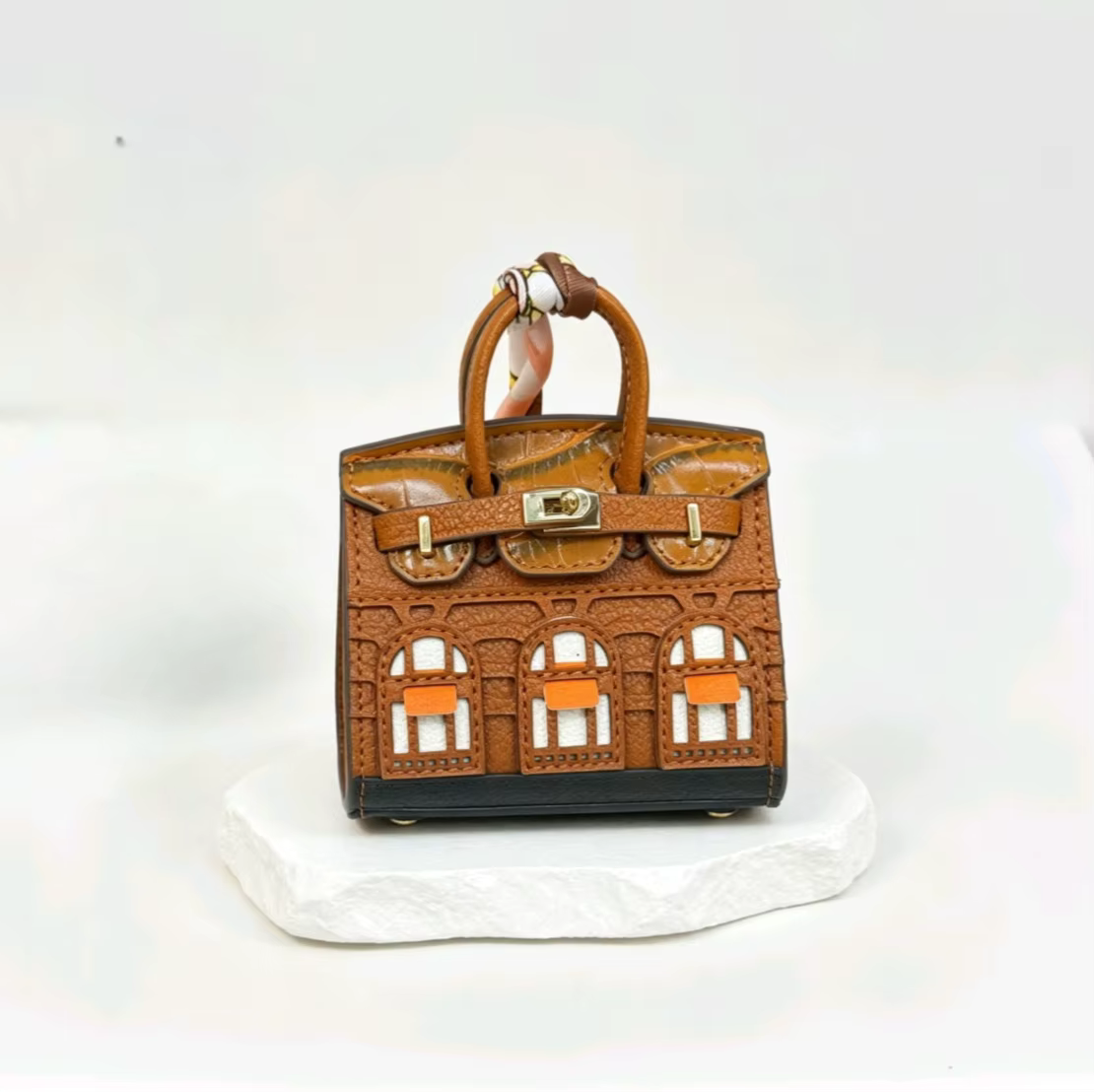 Mini porte-clés en cuir de luxe, nouveau style, pour décoration de maison, avec enveloppe, écouteurs