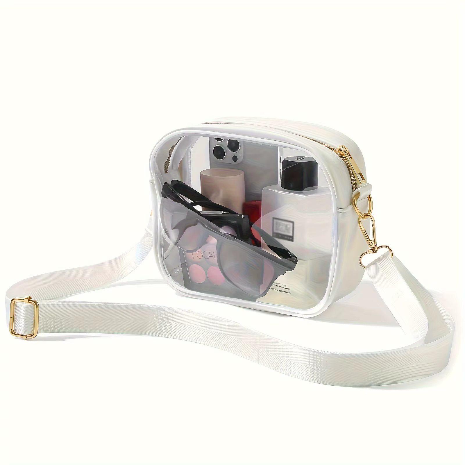Sac transparent approuvé par le stade, sac transparent à bandoulière pour concerts, événements sport