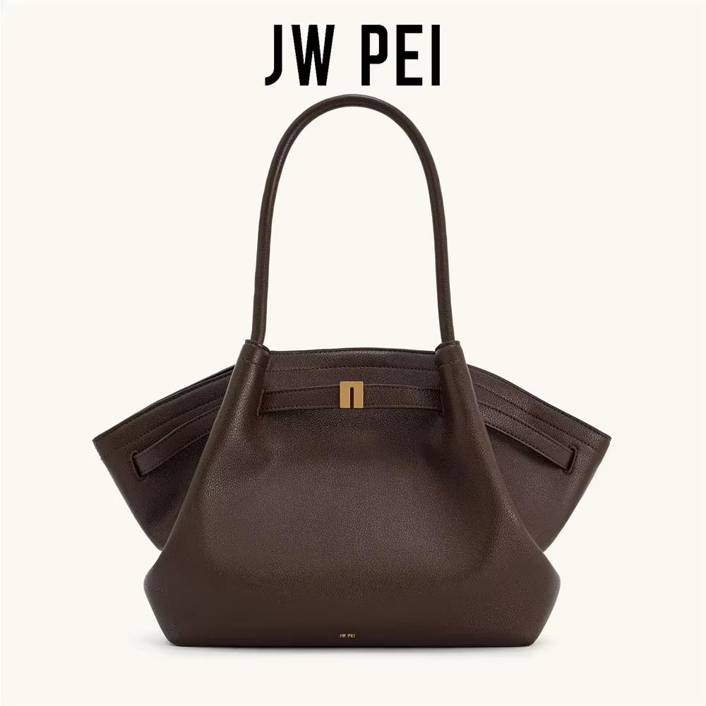 Sac à bandoulière JW PEI2026 pour femme, sac de créateur grande capacité marron foncé avec pochette 