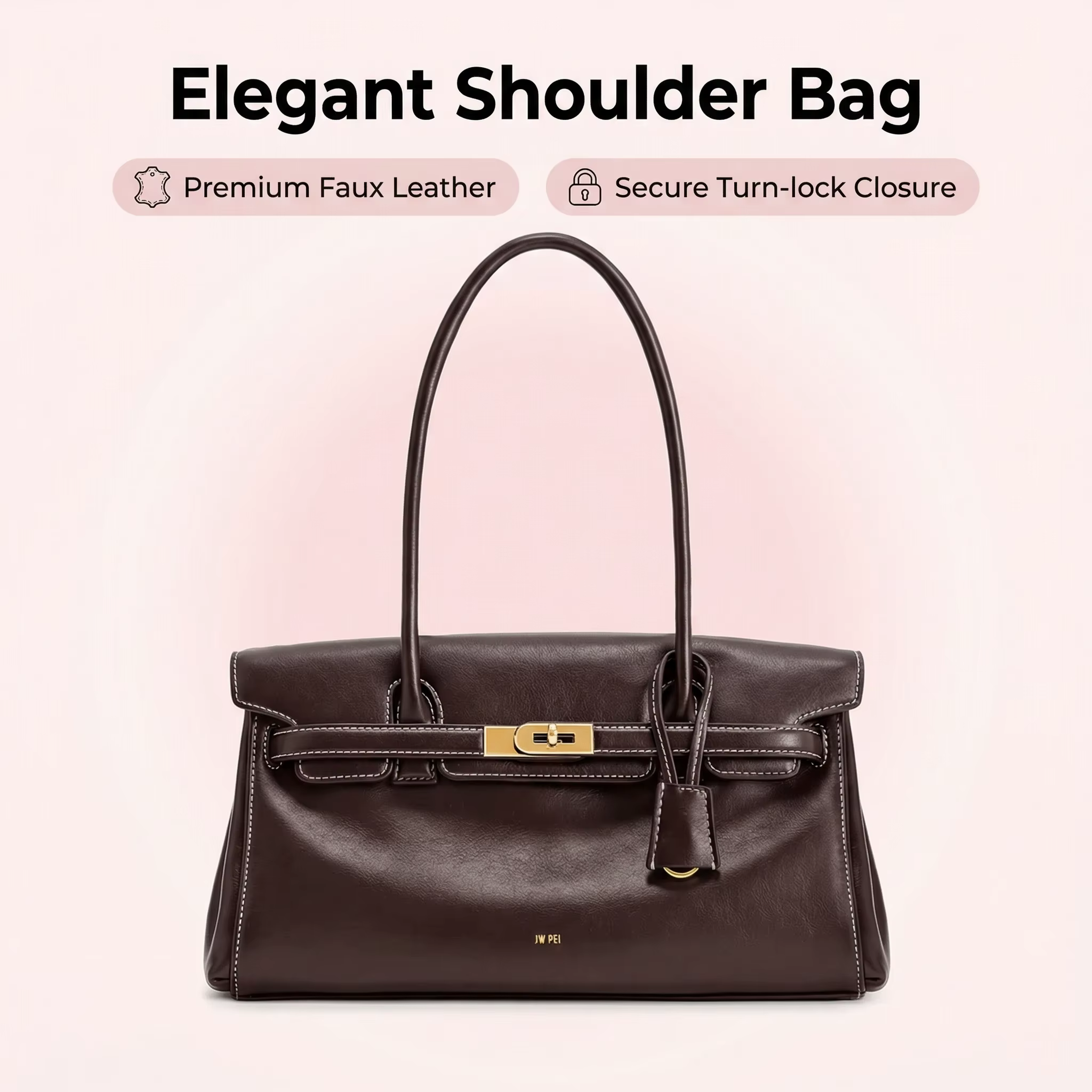 Nouveau sac à main en cuir souple pour femme JW PEI, tendance, avec boucle de verrouillage, petit de