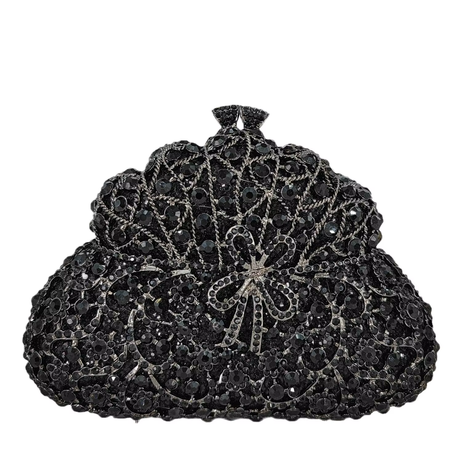 Boutique De FGG – sacs à main en forme De gourde pour femmes, pochettes De soirée noires avec nœud p