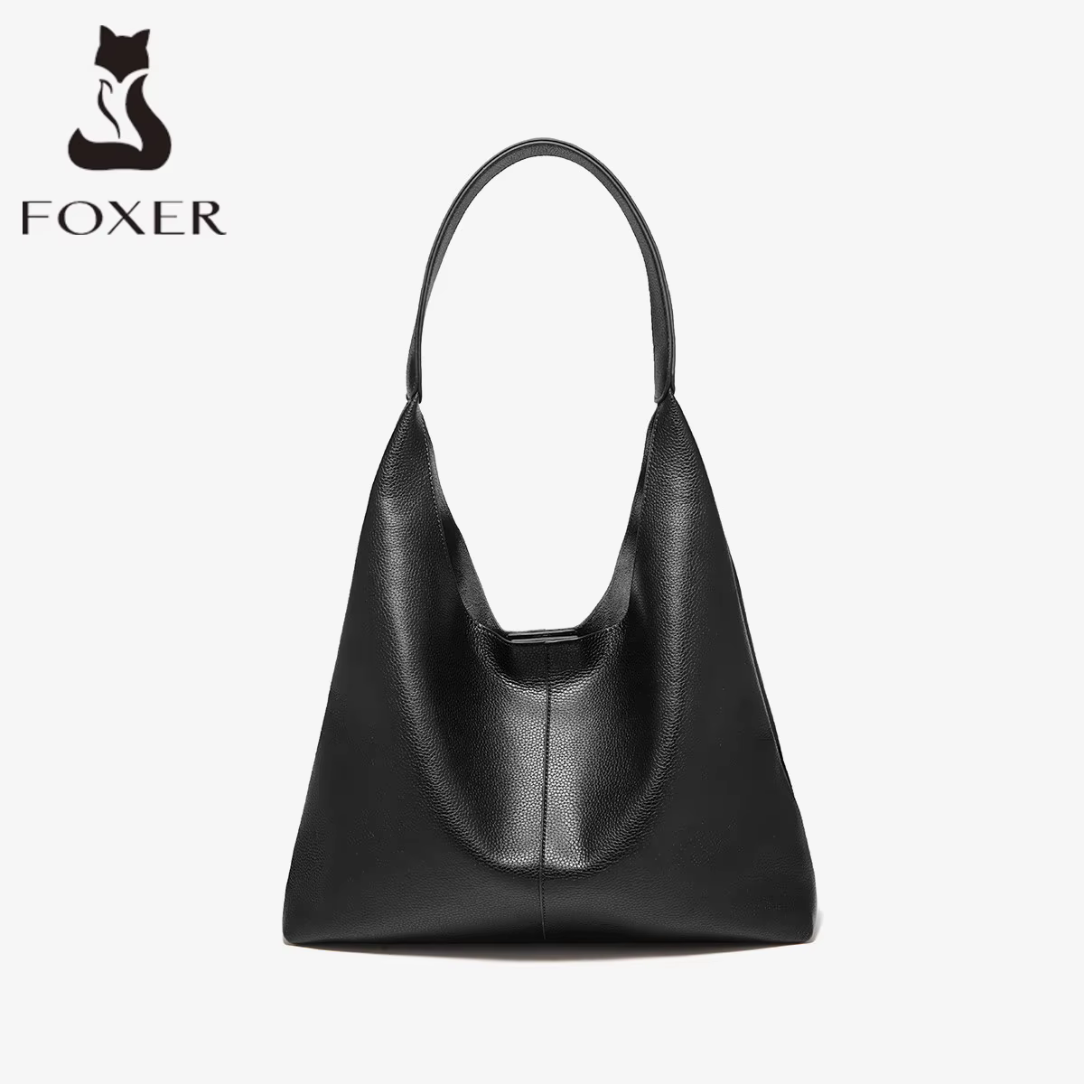 Sac à bandoulière minimaliste en cuir fendu FOXER pour femme, nouveau sac hobo décontracté uni 2026,