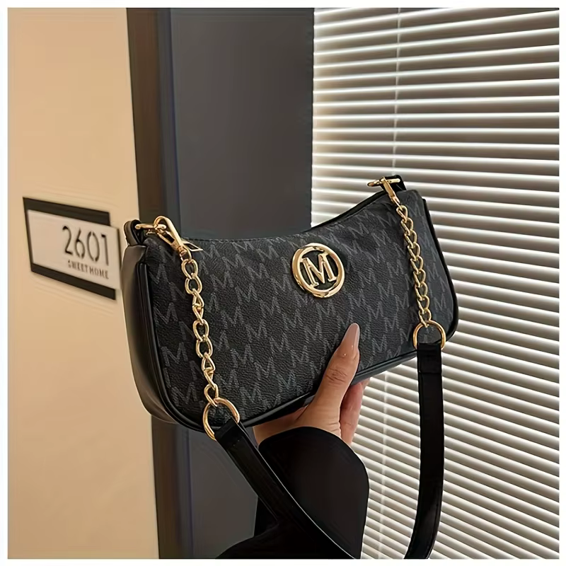 Sac à bandoulière tendance pour femme avec ceinture décorative, sac à main rétro sous le bras pour l