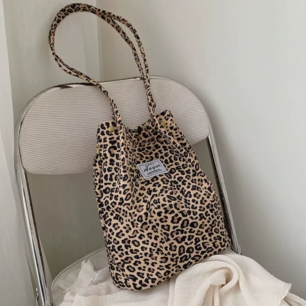 Grand sac fourre-tout Chic et décontracté, sac à bandoulière léopard pour dames, sac en toile, nouve