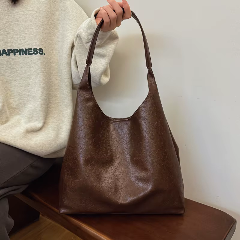 Nouveau sac fourre-tout 100 main connaissement épaule sac pour femme rétro simple grand sac fourre-t