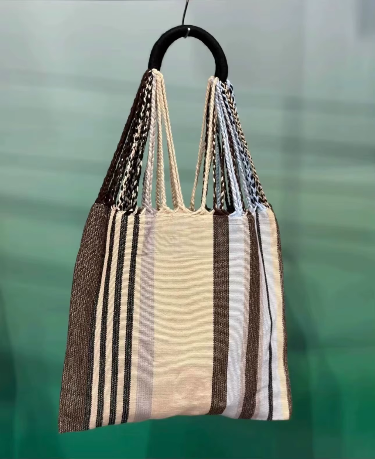 Sac en toile Marni, sac à rayures tricotées, sac tissé grande capacité, sac de shopping décontracté,