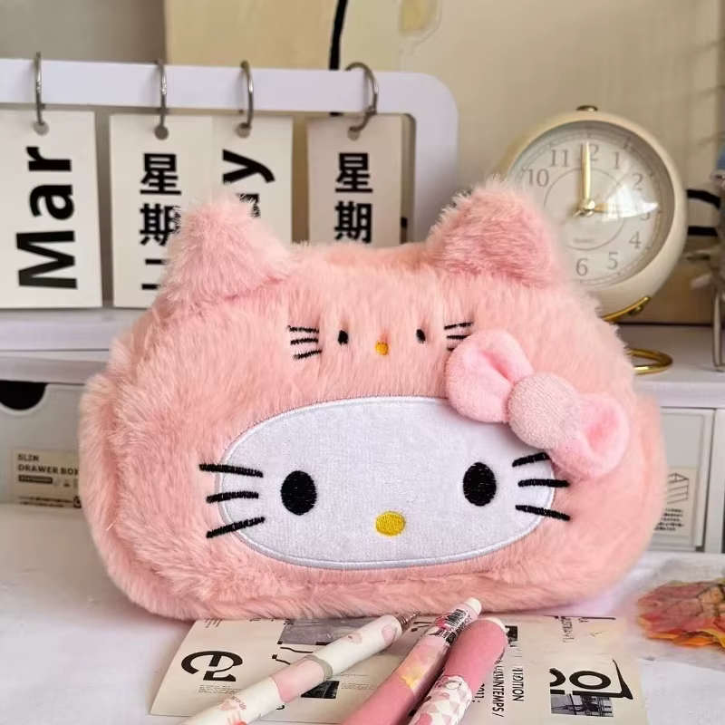 Nouvelle pochette cosmétique en peluche mignonne, sac à maquillage pour femmes, organisateur de maqu