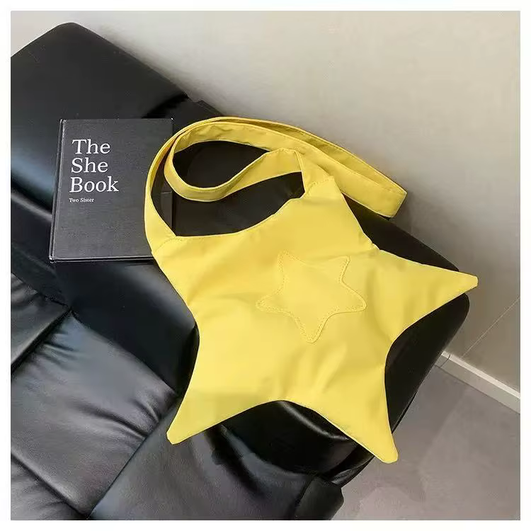 Sac fourre-tout en forme d'étoile Y2K pour femmes, sac à bandoulière décontracté en Polyester doux,