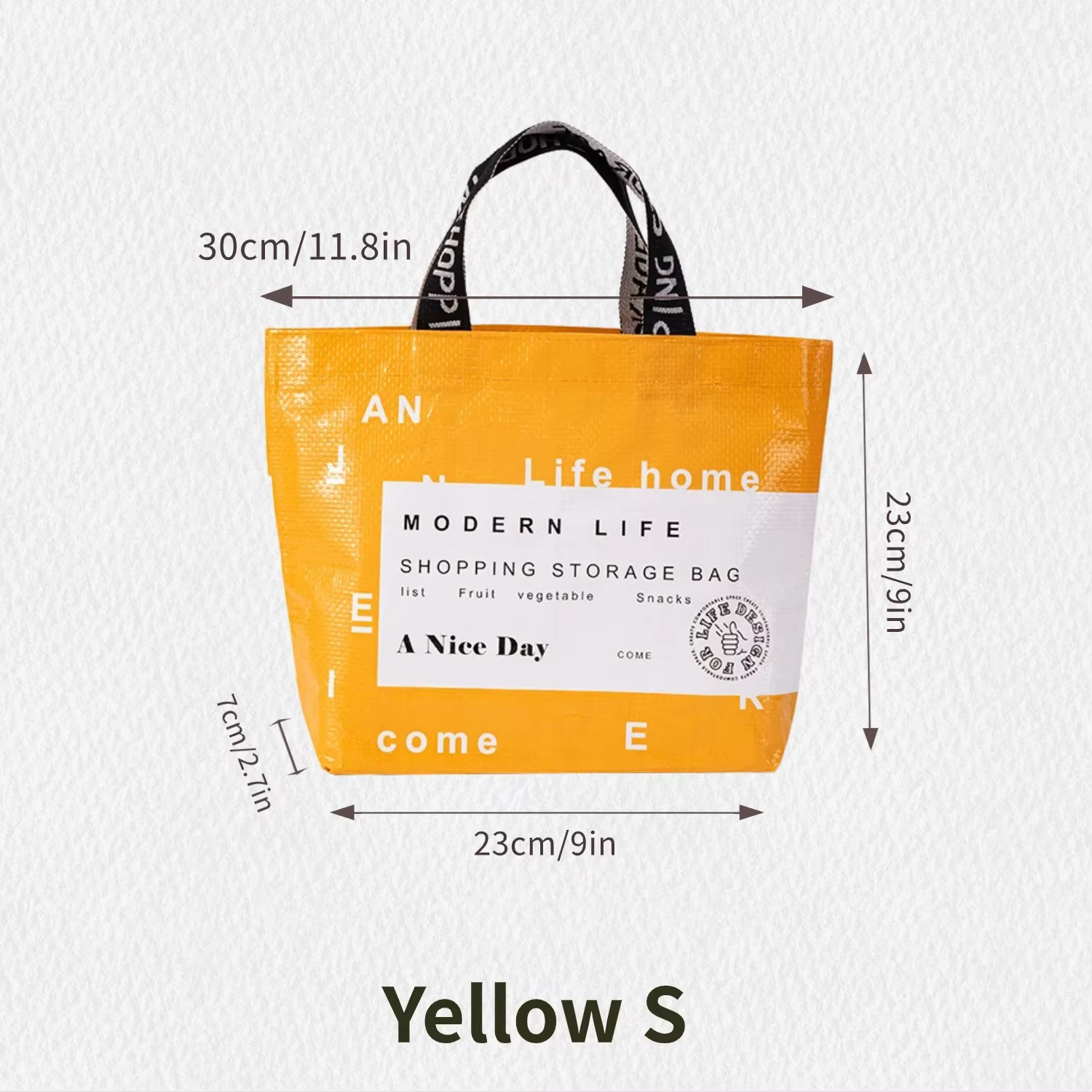 Sac de courses en PP tissé, grande capacité, imperméable, à bandoulière, portable, pour supermarchés