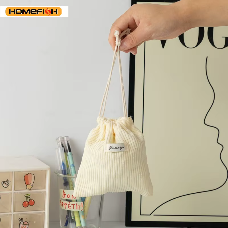 Sac à cordon en velours côtelé HOMEFISH, cadeau de Noël, bonbons, bijoux, cosmétiques, pièces de mon