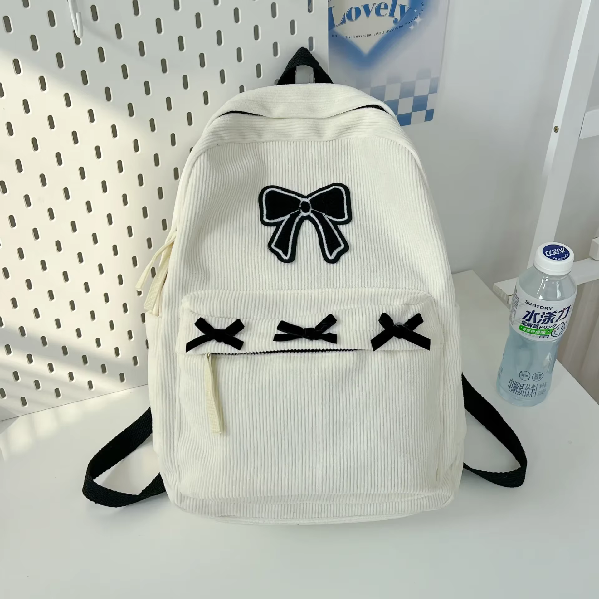 Sacs à dos esthétiques à nœud papillon mignons, sacs d'école légers pour étudiants, sac à dos doux p
