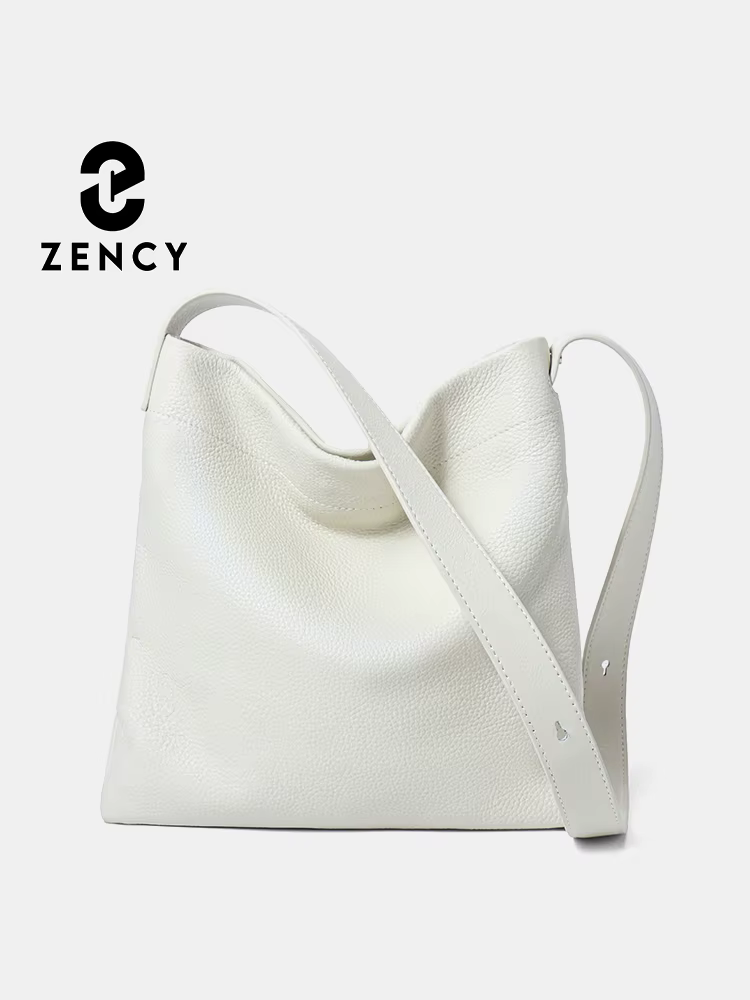 Zency 100% Sac à main en cuir véritable femmes petit Sac seau décontracté dame Sac à bandoulière Bei