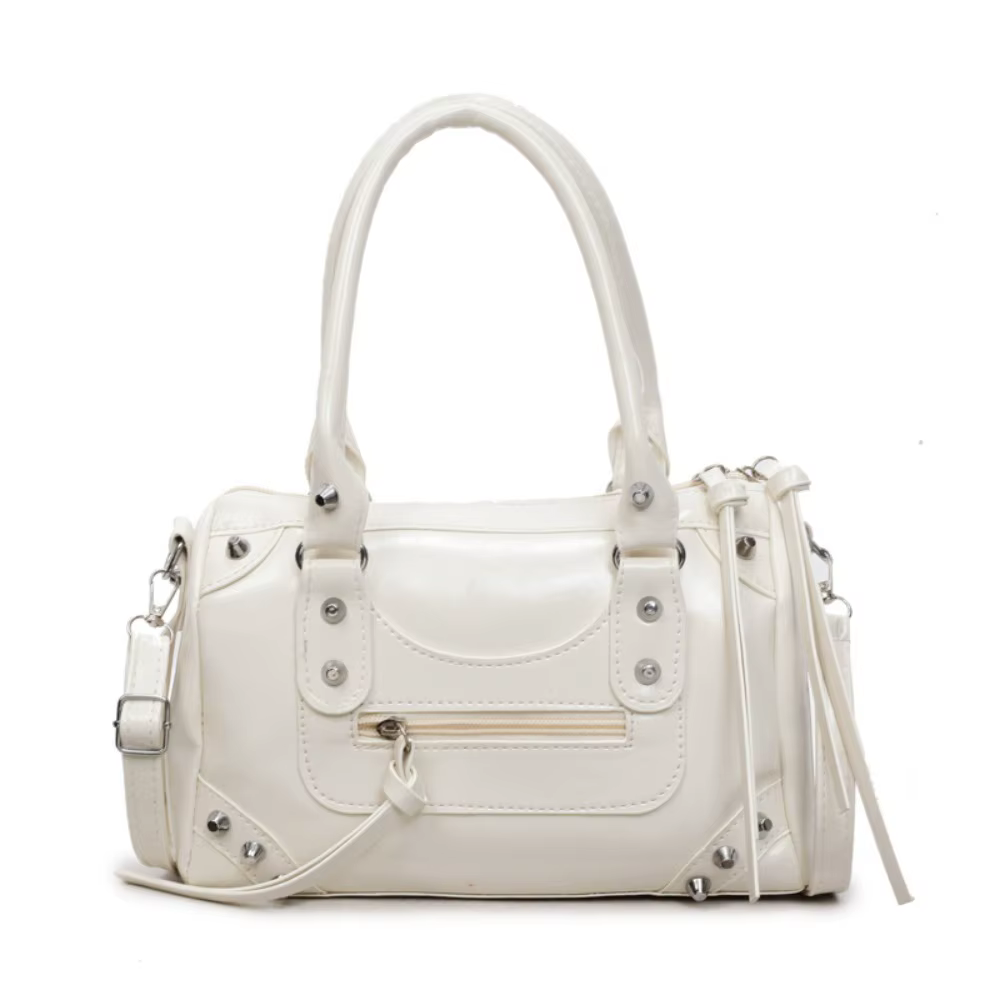 Sac sous les bras rétro Punk Portable, sac Boston Vintage élégant en cuir PU rétro oreiller sac à ma