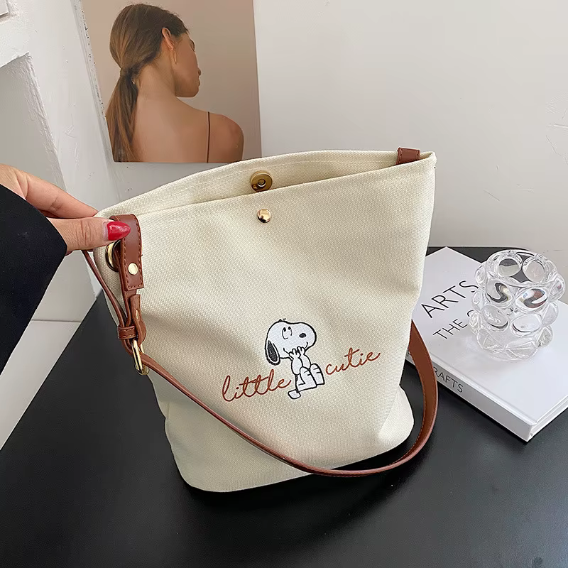 Nouveau Sac Seau Snoopy Mignon 2026 – Sac à Bandoulière Tendance avec Imprimé Dessin Animé Populaire