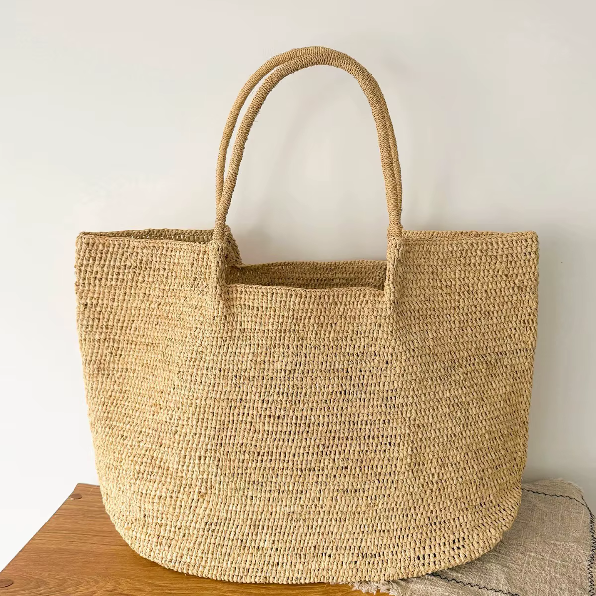 Sac en raphia tressé grande capacité pour femme, nouvelle collection 2026, sac fourre-tout à bandoul