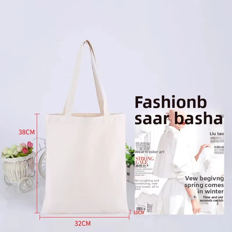 Sac fourre-tout en toile personnalisable, sac de Shopping à bandoulière simple, annonce d'étudiant, 