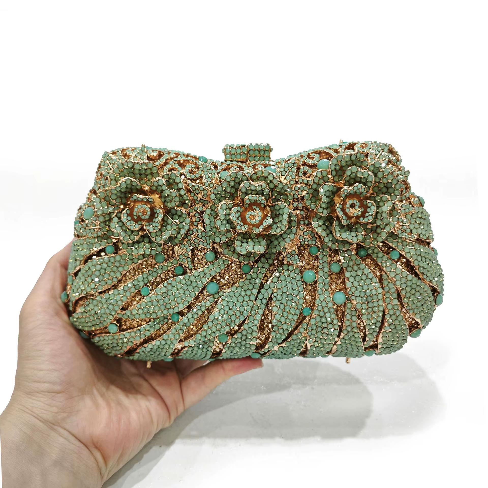 Sac de dîner incrusté de diamants, pochette creuse en diamant pour banquet, sac pour femme