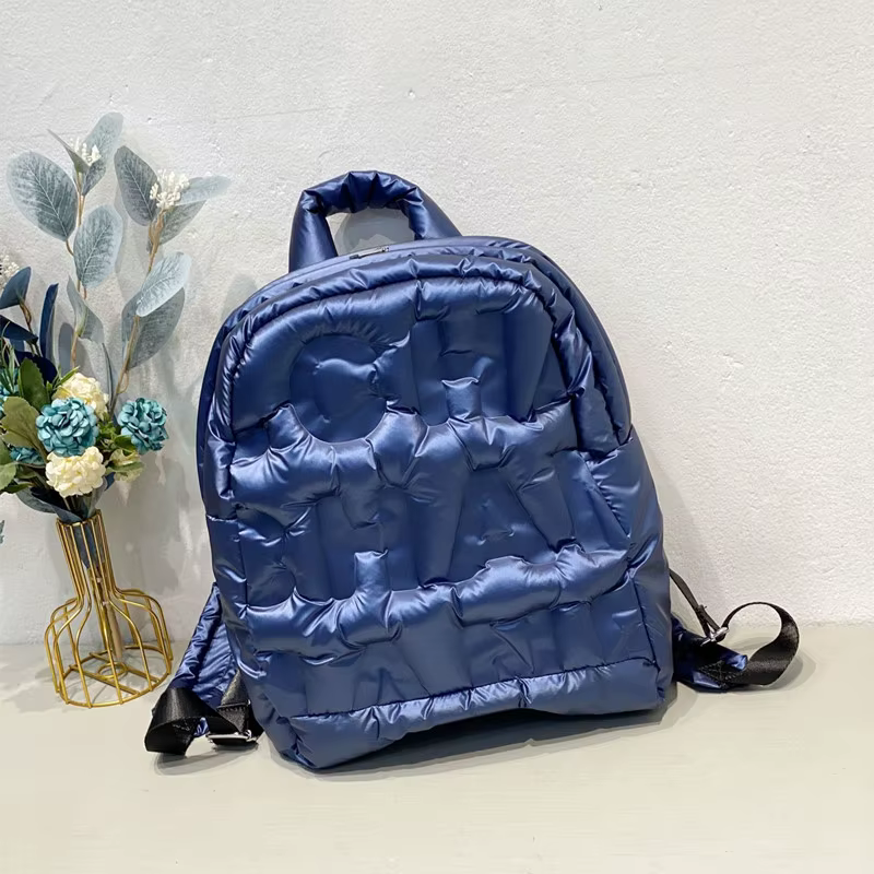 Sac à dos en duvet pour femmes, sac d'école à la mode, grande capacité, sac en coton gaufré Lazy Spa