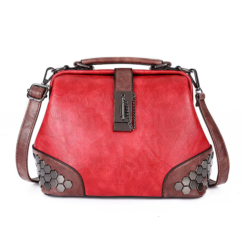 Sac à main en cuir vintage pour femme, sac à main de grande capacité, sac incliné, sac de colonne ve
