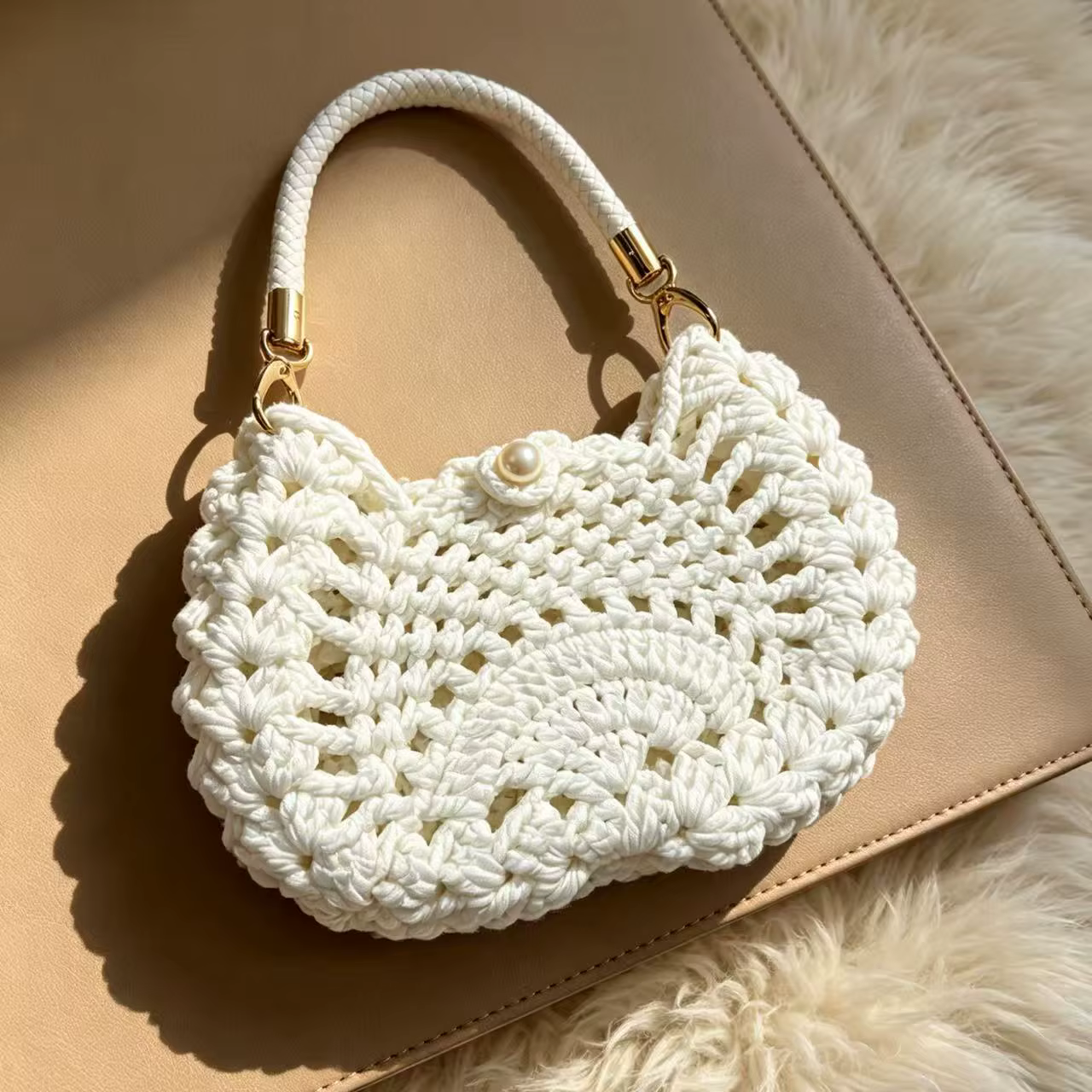 Sac à main pour femme, sac de style bohème, nouveau sac en crochet fait main, sac de navetteur, trou