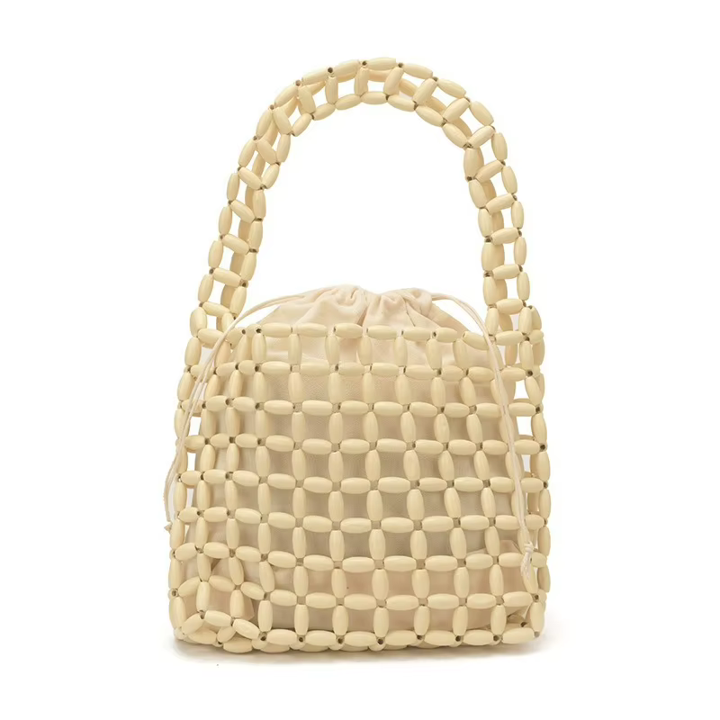 Sac à main tressé en perles de bois fait main, créatif et tendance, nouveau style 2026, sac à main p