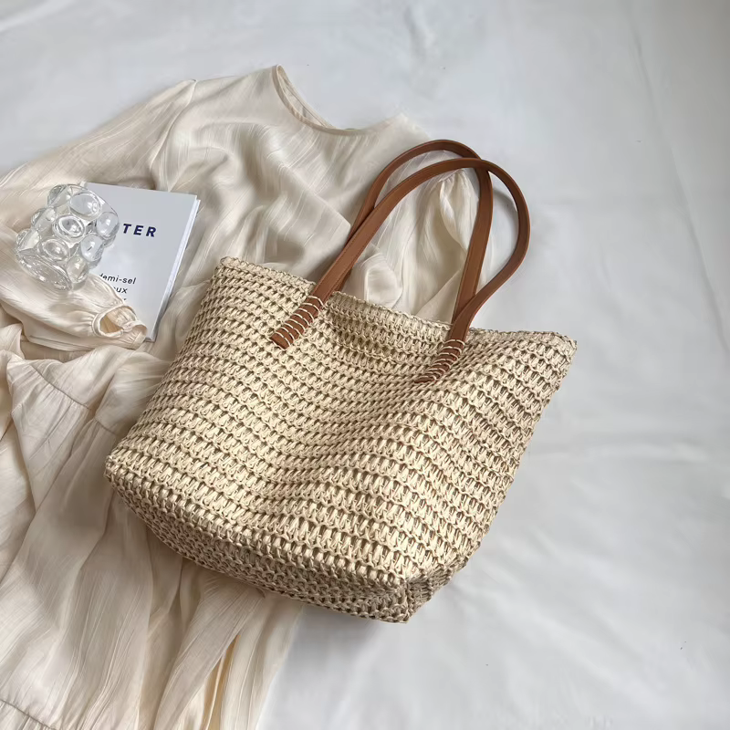 Sac à bandoulière tissé à la main pour femme, style bohème, collection été 2026, sac de plage en pai