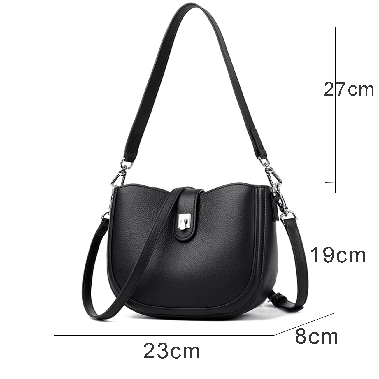 Sac à main pour femme en cuir véritable, modèle tendance et populaire, série mode, avec bandoulière,