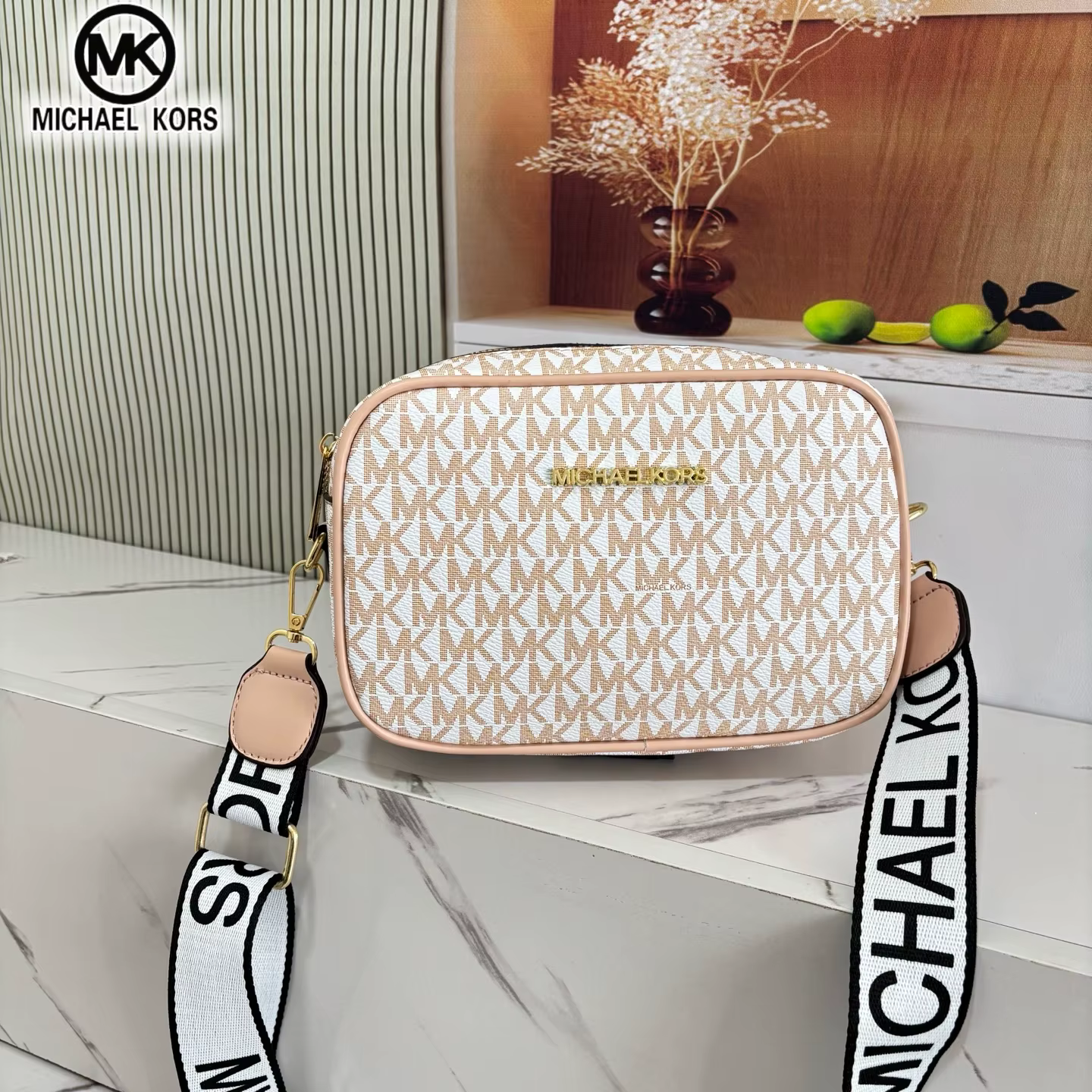 Sac à bandoulière Michael Kors pour femme, tendance et décontracté, avec large bandoulière, sac de v