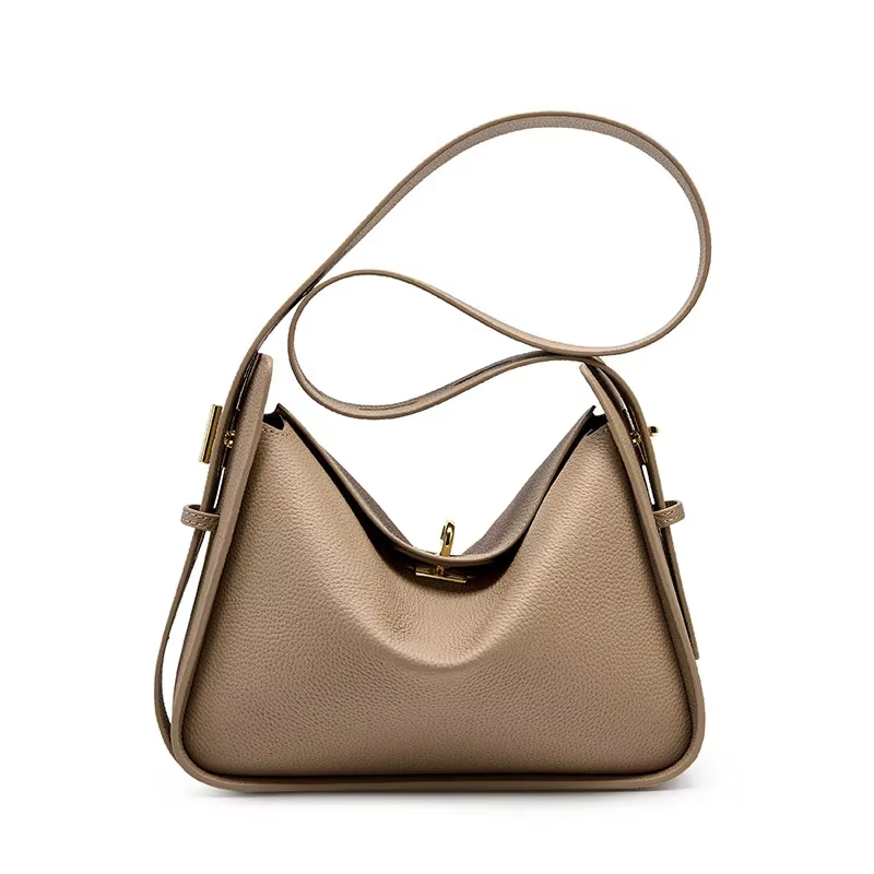 Sac à bandoulière en cuir de vachette véritable pour femme, design de niche, initié