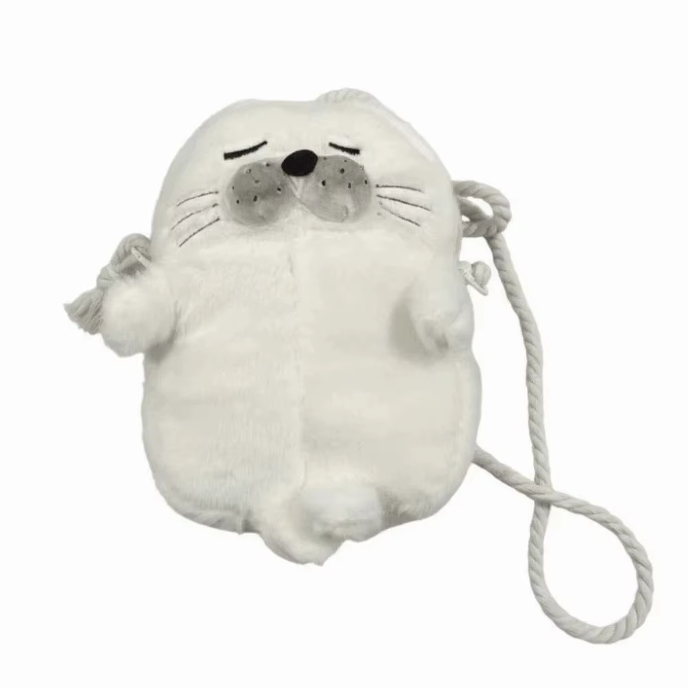 Sac à bandoulière en forme de phoque mignon et épaissi, sac à main en forme de phoque de dessin anim