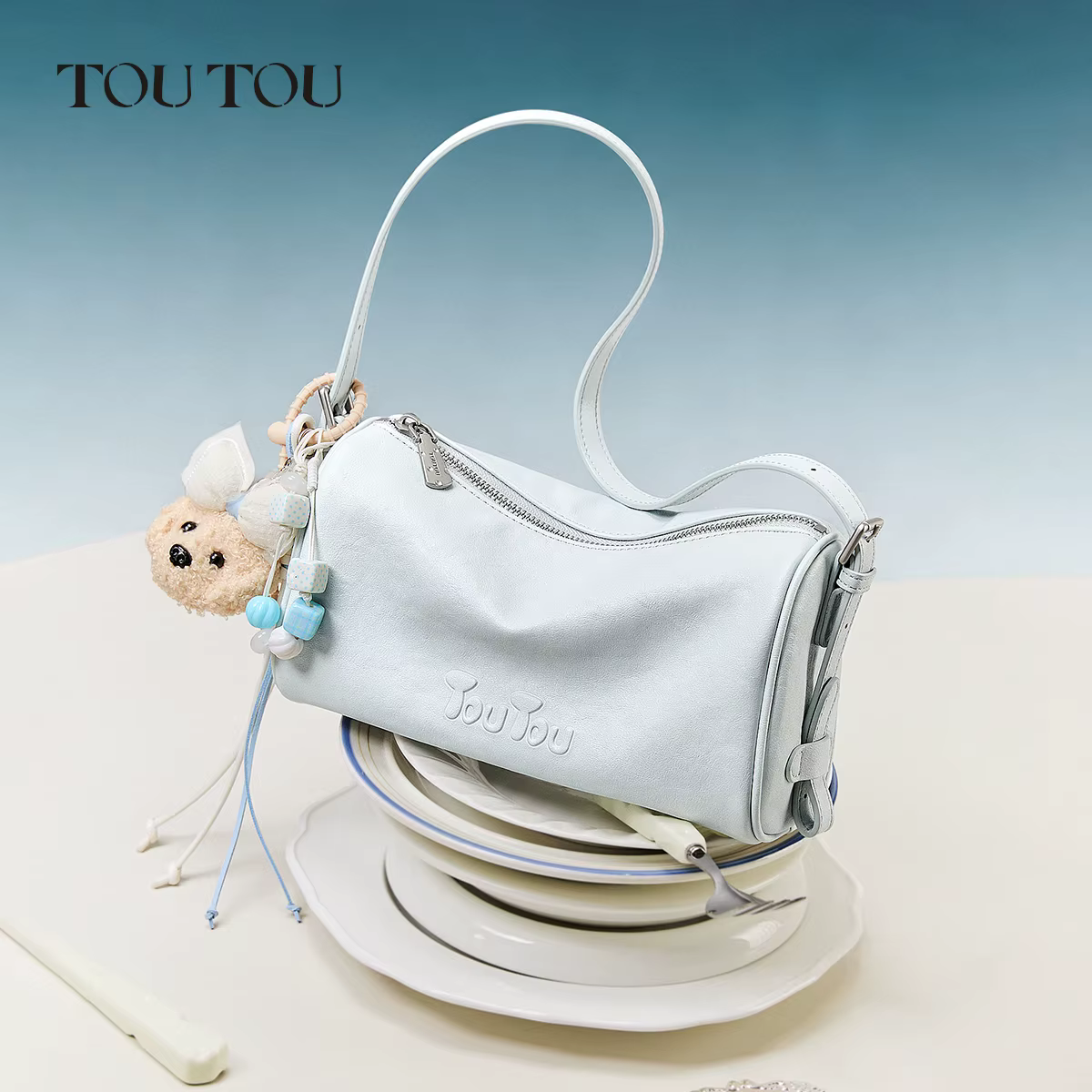 TOUTOU Nouveau sac cylindrique marron - Sac grande capacité, sac Boston style épaule/bandoulière, id