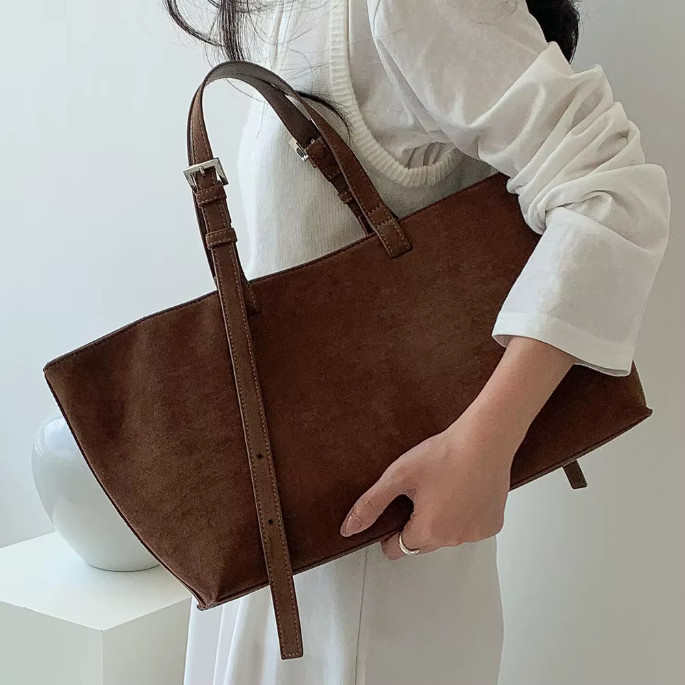Sac fourre-tout rétro en Faux daim pour femmes, sacs à bandoulière de grande capacité pour femmes, s