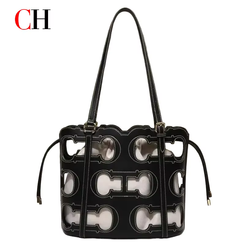 CH – sac à main de marque haut de gamme pour femmes, ajouré, grande capacité, Simple, à bandoulière,