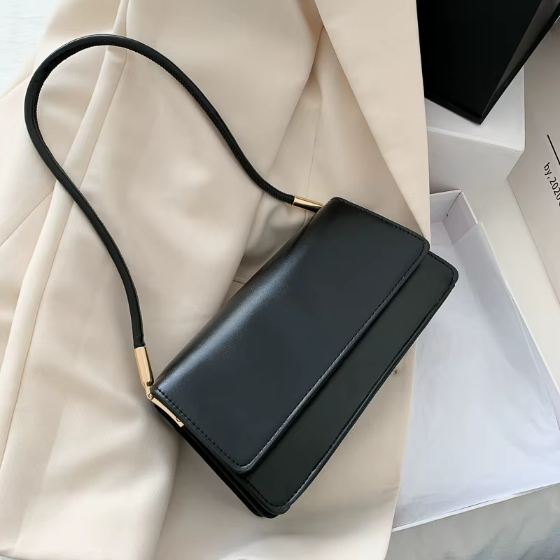 Nouveau sac à bandoulière Simple pour femmes sac à aisselles en cuir PU couleur unie dame sac à main