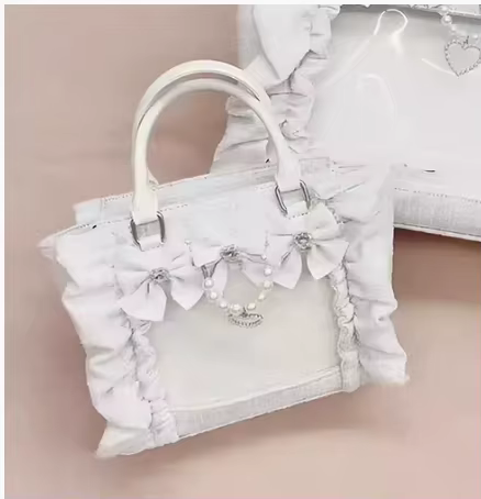 Sacs à main Lolita en dentelle à volants pour femmes, sacs de succession de style japonais, fourre-t